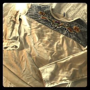 Anthropologie Embellished Sweatshirt/ sweater